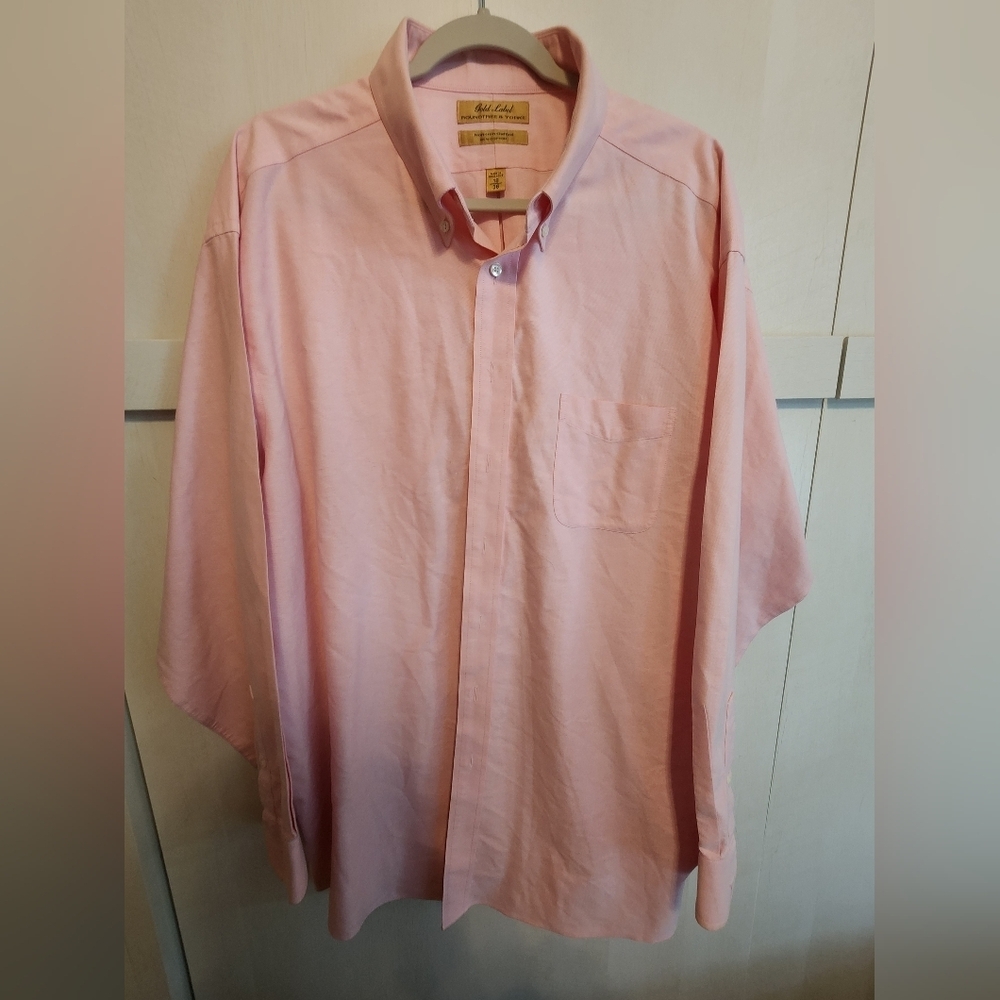 Preowned pink,‎ long sleeved, size 18, Soundtrack & Yorke button down